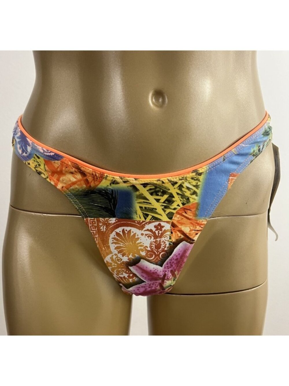Body Glove Women's S Thong Bikini Bottom Swim Tropical Print NWT